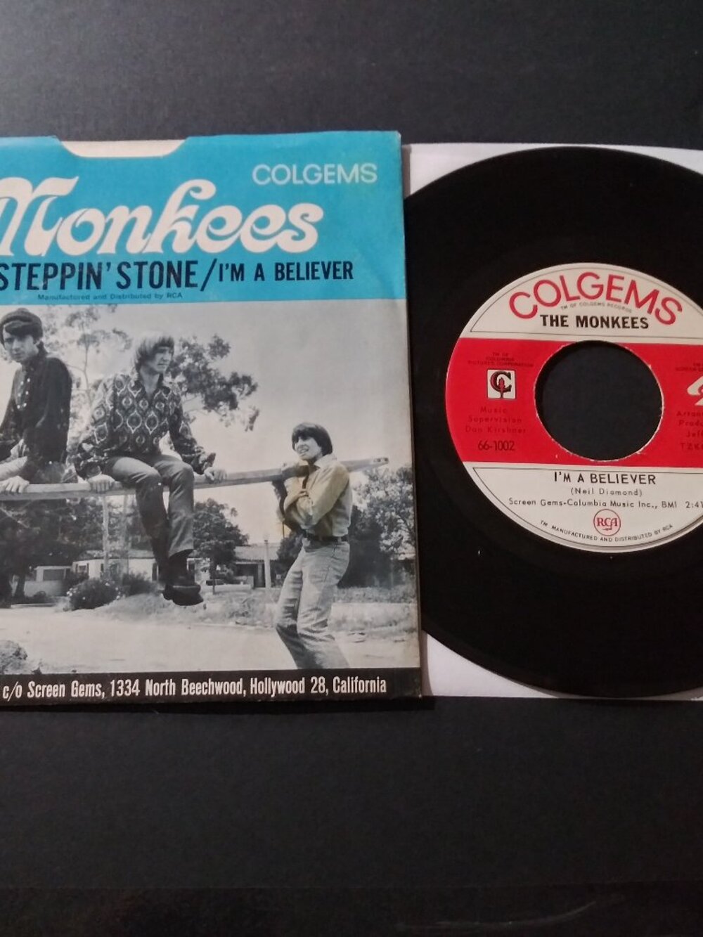 The Monkees – I'm A Believer VG++ Original 45 Colgems Record & Pic Sleeve 1966